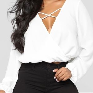 𝅺Fashion Nova Ivory Strappy Intentions Top Size XS